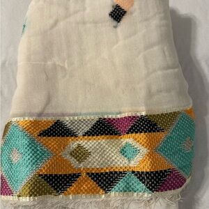 Handmade woven cotton Ethiopian full scarf/Netela multicolor